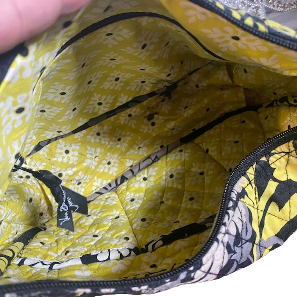 Vera Bradley Women’s Yellow Floral Quilted Shoulder Bag Purse